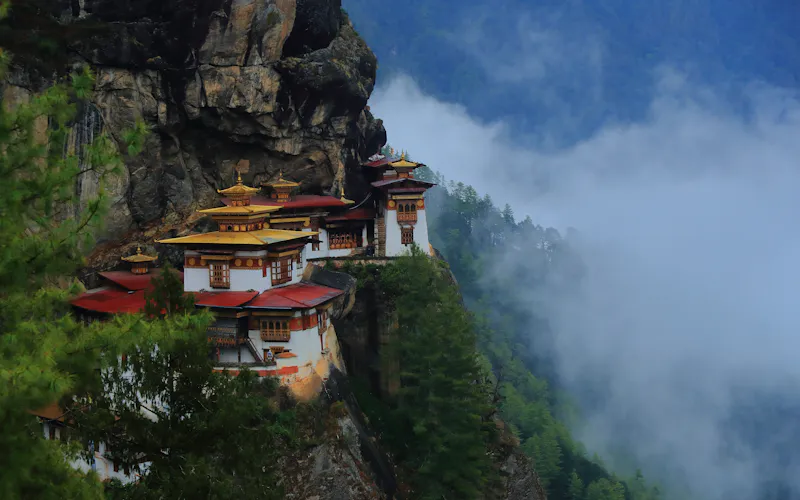 Bhutan: widok na popularne miejsce w kraju