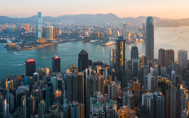 Hongkong: widok na popularne miejsce w kraju