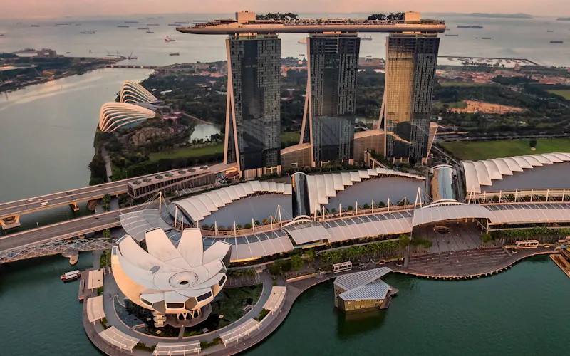 Singapur: widok na popularne miejsce w kraju